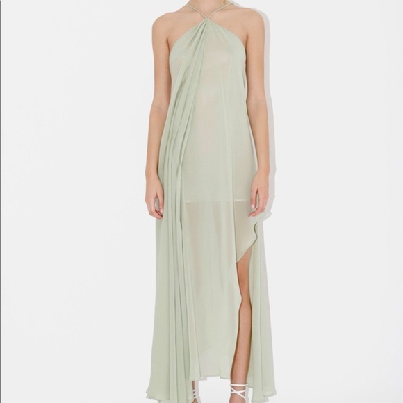 Jacquemus Spiaggia Dress 42 Flowy Asymmetrical Drape runway boho drape sheath l - Picture 4 of 9